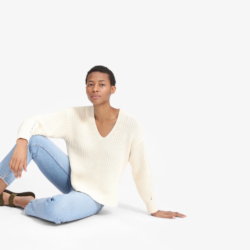Everlane Texture Cotton V-Neck